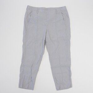 J. Jill Pintucked Linen-Stretch Slim-Leg Pull-on Pants Size Large